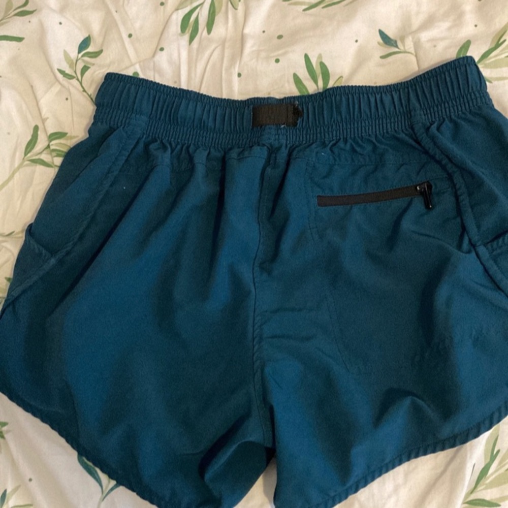 Turquoise buckle athletic shorts - Picture 2 of 3